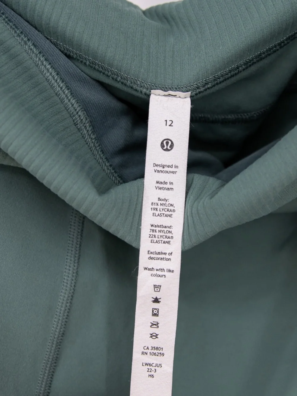 Lululemon Women's Align Ribbed Waist Cropped Jogger Pants Tidewater Teal 12